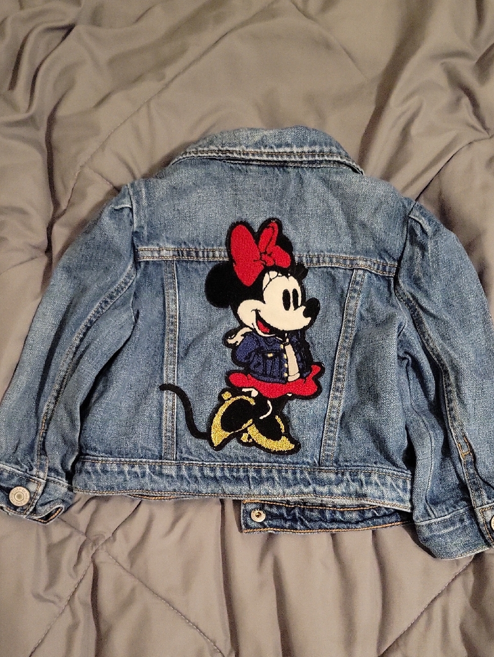 Disney Girls Light Blue Denim Jacket with Minnie Patch